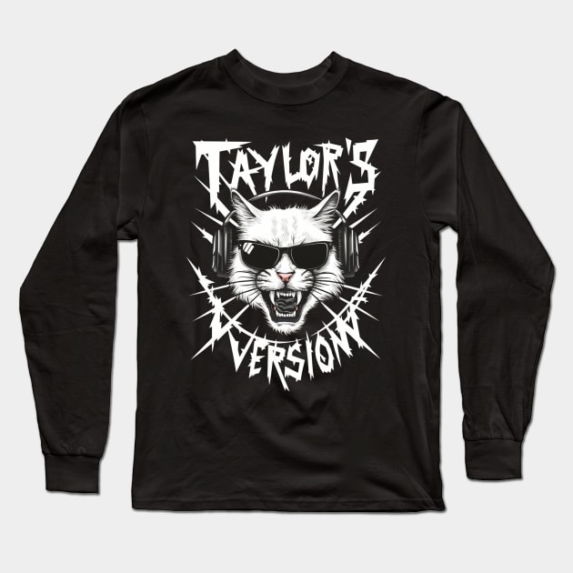 death metal taylors cat version Long Sleeve T-Shirt by Aldrvnd